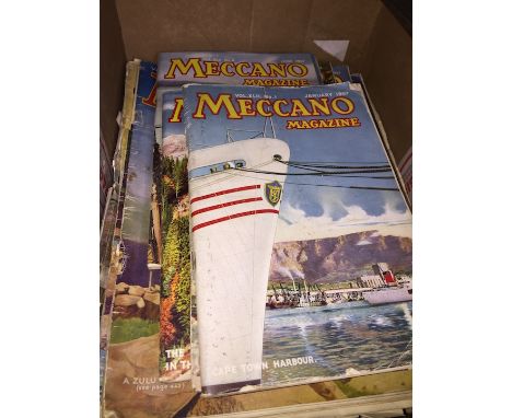 A box of vintage Meccano magazines from 30s to 60s  