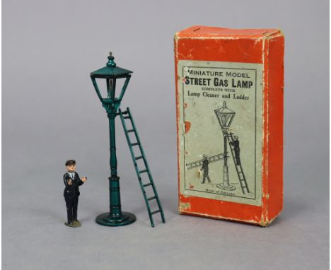 A vintage J &amp; O Hill &amp; Co. miniature model Street Gas Lamp complete with lamp cleaner &amp; ladder, boxed.