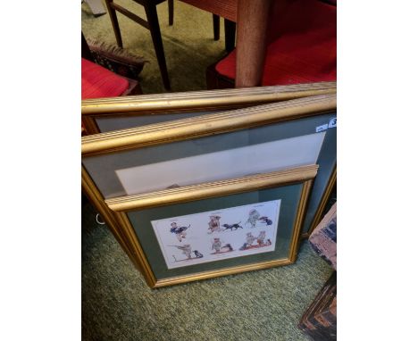 Collection of Hunting related Prints signed 