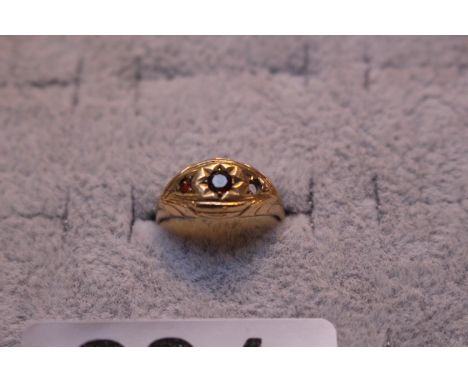 Ladies 9ct Gold garnet set dress ring size K 1.4g total weight 