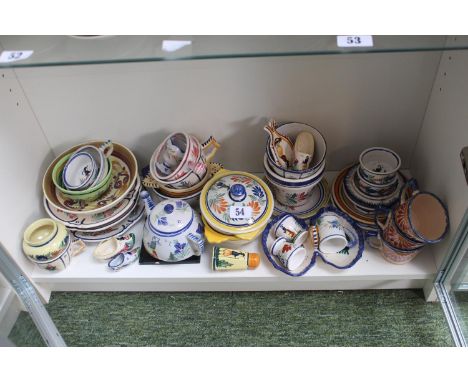 Large collection of assorted Quimper Pottery 