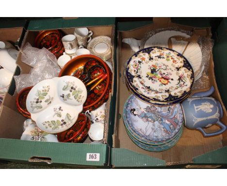 Collection of Royal Worcester Hyde park Coffee cans and saucers, Russian Hand painted Folk ware etc 