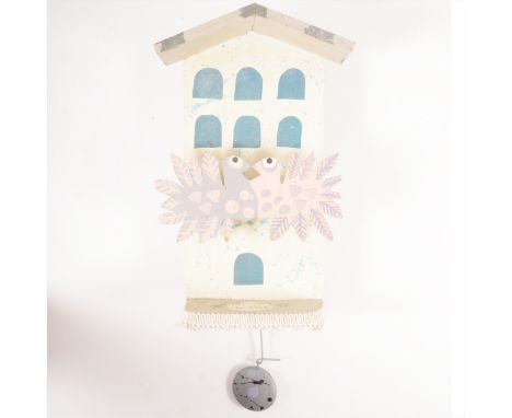 John Maltby, Environment Friendly, a bird automata, painted wood, metal and ceramic, signed and titled verso, 38cjm including