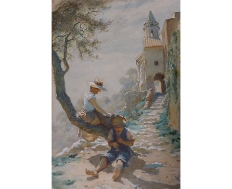 T M Shaw, A summer's day, watercolour with bodycolour, 36 x 26cm.