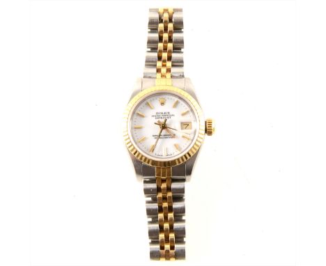 Rolex - a lady's stainless steel Rolex Oyster Perpetual Datejust Superlative Chronometer wrist watch, 20mm white dial with ce