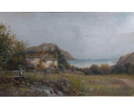 F R Offer, Coastal scene, signed, oil on board, 25 x 40cm.