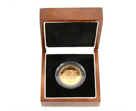 Commonwealth Mint Tristan da Cunha William &amp; Kate double portrait gold double Sovereign coin, 2011, with certificate, box