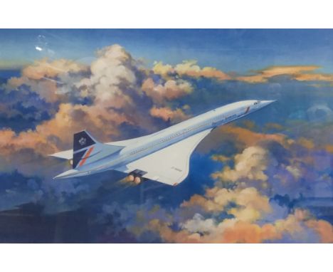 After Timothy O'Brien, Concorde "Simply the Best", signed limited edition colour print, 28cm x 41cm.