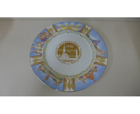 A souvenir plate from the 1940 Golden Gate International Exposition San Francisco nay 26cm diameter, good condition, minor ma