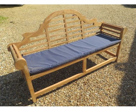 A new Oliver Heartwood Cardington 180cm bench with cushion RRP £509.98 damaged arms 