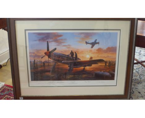 Last man home print by Nicholas Trudgian 49/100 artist proof with 5 signatures, good condition, minor knocks to frame, 80 x 1