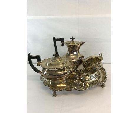 EP 4 Piece tea/ coffee service with serving tray 
