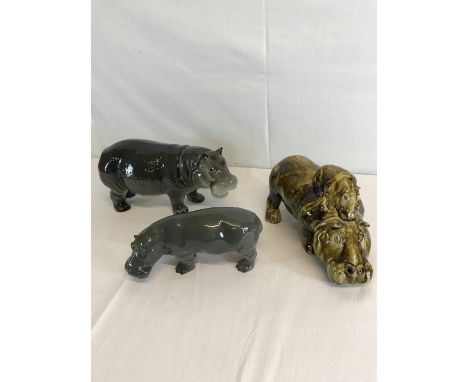 Beswick, Melba & pottery hippos 