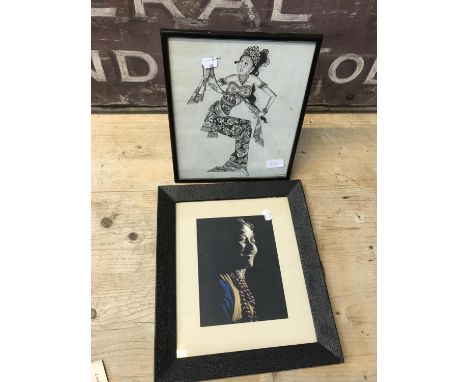 Indian dancer painting & Indian portrait tapestry 