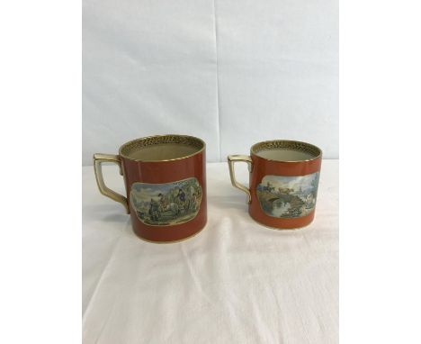 2 Victorian Prattware mugs 