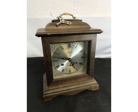 A Tristar 31 day 2 hole mantle clock with key 