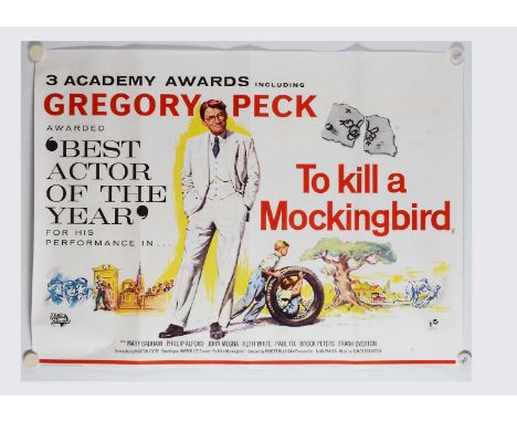 To Kill A Mockingbird (1964) Quad Poster, UK Quad poster for this film starring Gregory Peck based on the Harper Lee Novel - 