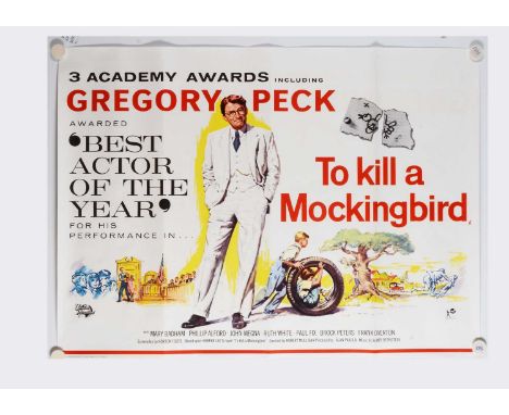 To Kill A Mockingbird (1964) Quad Poster, UK Quad poster for this film starring Gregory Peck based on the Harper Lee Novel - 