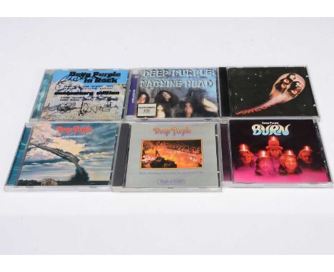 Deep Purple CDs, approximately fifty CDs including Machine Head (Hybrid), In Rock, Fireball, Stormbringer, Burn, Shades of De