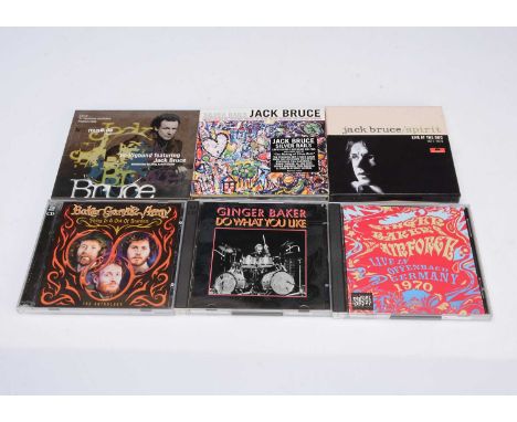 Jack Bruce / Ginger Baker CDs, approximately thirty-five CDs by Jack Bruce, Ginger Baker, Baker Gurvitz Army and related with