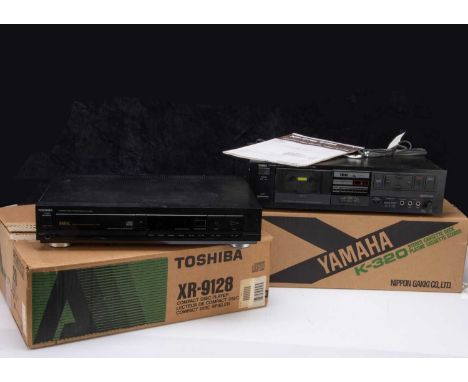 Yamaha Cassette Deck, Yamaha Cassette Deck K-320 s/n 41056 black  - very good condition with a little discolouration to top i