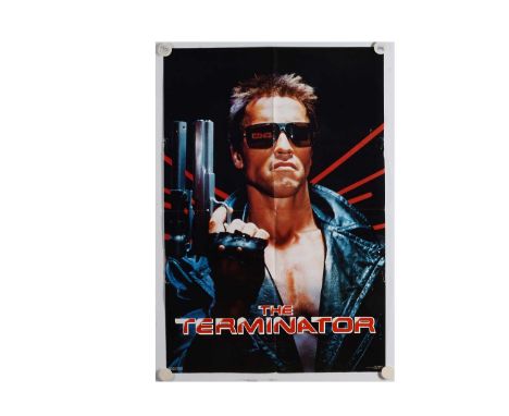 The Terminator Film Poster, One Stop Poster for the Sci-Fi Classic starring Arnold Schwarzenegger - folded with light creases
