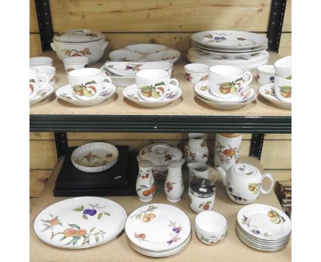 A Royal Worcester Evesham pattern part tea and dinner service, to include table wares and serving dishes 