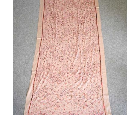 A paisley shawl, 230 x 100cmOverall condition looks to be clean and undamaged, with some light creases.