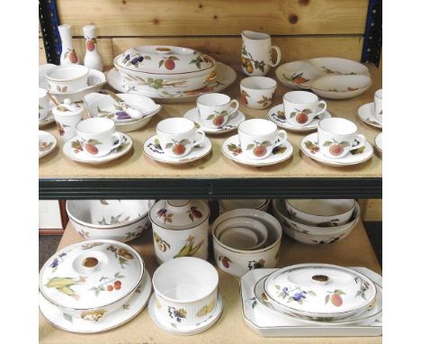 A Royal Worcester Evesham pattern part tea and dinner service, to include serving dishes
