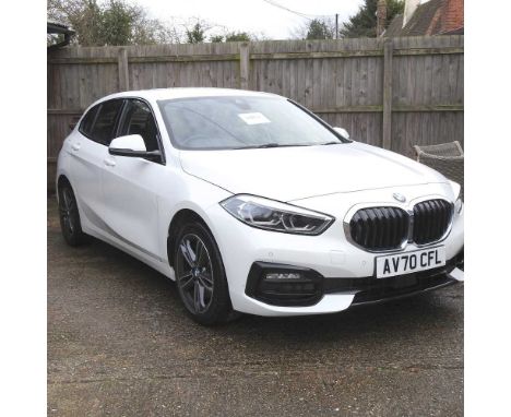 **A white BMW 1 Series hatchback, 118i sport, 1499cc, 16,800 miles showing, first registered 09/09/2020, petrol, step, automa