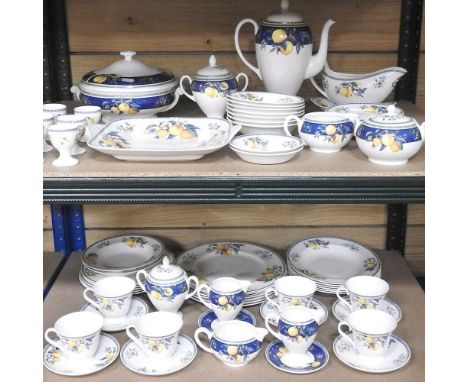 A Royal Doulton Citrons pattern tea and dinner service, to include table wares
