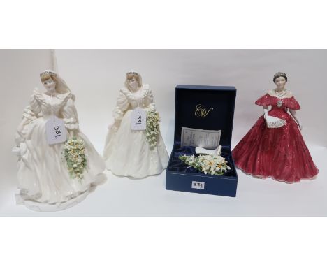 Two Coalport figures including Signature Edition of The Princess of Wales, Diana Princess of Wales, a Royal Worcester Queen E
