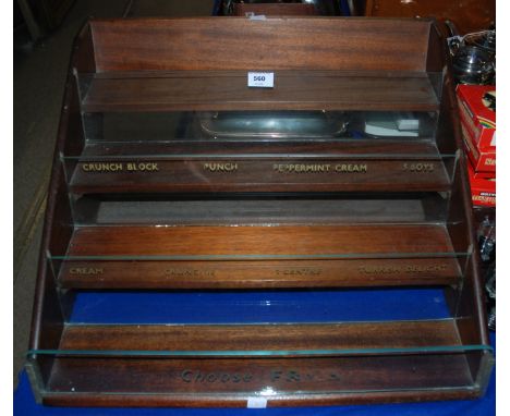 A four step Fry's chocolate counter display case, stamped Choose Fry's,  60 x 60cm Condition Report: Available upon request