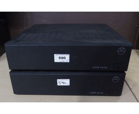 A lot comprising two Linn LK240 single speaker power amplifiers serial numbers 003973 and 003968 (af) Condition Report: Avail