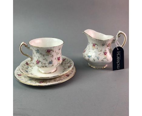 PARAGON FIRST CHOICE TEA SERVICE, with floral decoration, comprising six trios, sandwich plate, cream and sugar