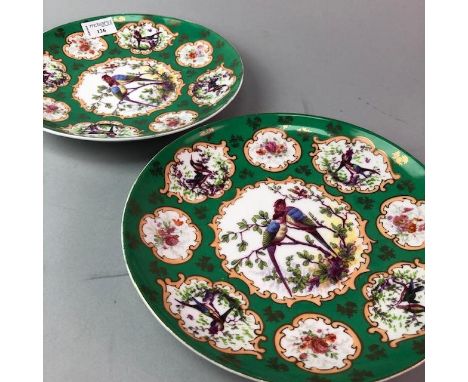 LOT OF CERAMIC PLATES, including handpainted Coalport and Dresden examples