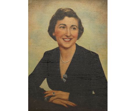 Circle of Charles Spencelayh (British 1865-1958): Portrait of 'Mrs Gertrude Oliver', oil on canvas signed titled and dated 19