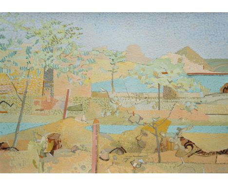 Ann (Anderson) Seabourne (British 20th century): 'Flight Into Egypt', mixed media attributed titled and dated 1990 on label v
