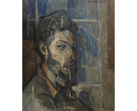 John Gilbey Bowles (British 1929-2011): 'Portrait of Claude' Monet Smoking a Pipe, oil on canvas signed and dated '60, inscri