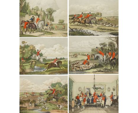 After Francis Calcraft Turner (British c1772–1846): 'Bachelors Hall', complete set of six engravings and aquatints with hand-