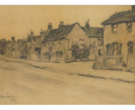 Attrib. Charles Walter Simpson (British 1885-1971)  'Bushey Village', pencil sketch signed and dated 1900, 23cm x 30cmNots: S