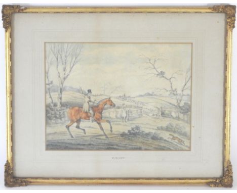 Circle of George Alken (B.1794)
A pair of hunting scenes,
watercolour over pencil,
19 x 26cm and 19 x 27cm (2)