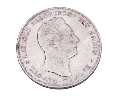 Altdeutschland / Baden, Leopold I. 1 Kronenthaler 1836 'ZUR | IHRER | VOLKER | HEIL 1836' wz. Randkerben, ss bis fast vz, ca.