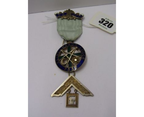 MASONIC JEWEL, silver and enamel Masonic medal, "The Elgin Manor Lodge" 