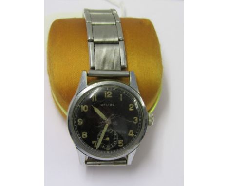 VINTAGE HELIOS WRIST WATCH of military style, luminous hands and numbers, subsidiary second dial 