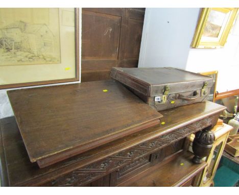 LUGGAGE, vintage leather suitcase and Clerk's writing slope 