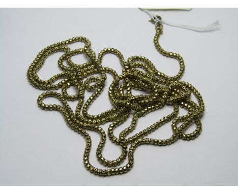 9ct YELLOW GOLD VINTAGE LONGUARD CHAIN; with yellow metal claps, 31.7 grms total weight 