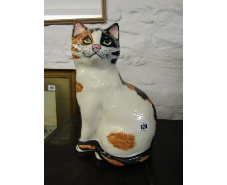 BABBACOMBE POTTERY CAT; Ceramic cat, makers mark  'Lownds Pateman', 11.75" high 
