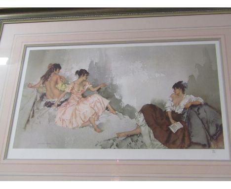 W. RUSSELL FLINT, limited edition colour print "Three Girls", 12.5" x 21.5" 