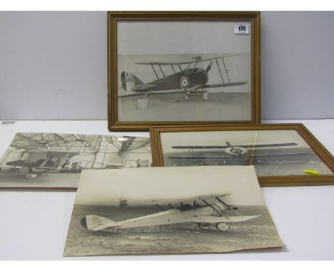 AIRCRAFT, 4 vintage aeroplane photgraphs depicting bi-planes by H W Sale &amp; Co 